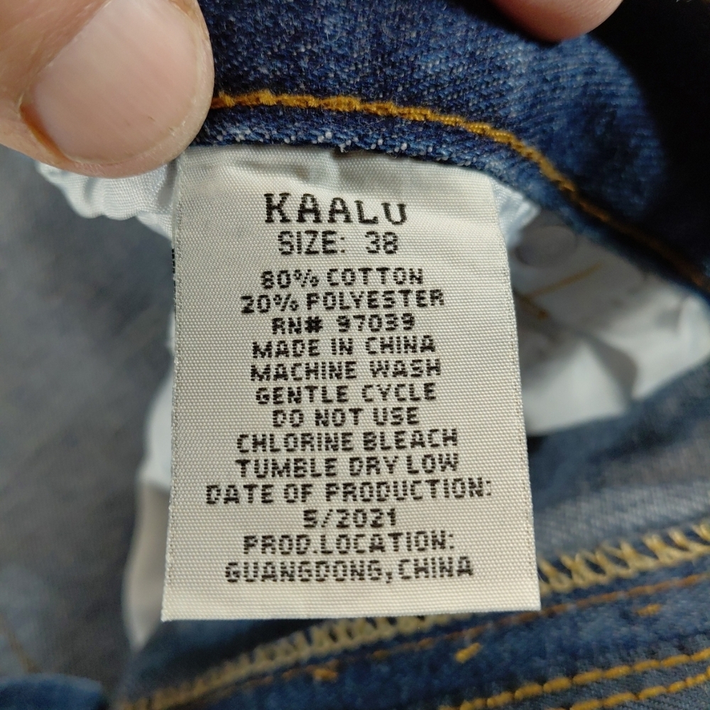 Kaalu Men's Euro Distressed Jeans 38x32 Blue - Picture 5 of 7